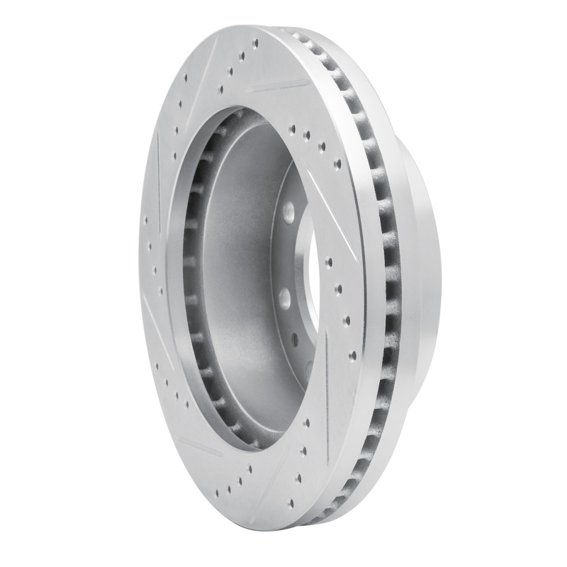 Ford F-350 Super Duty Brake Rotor (1) - Rear Right - R1 Concepts - Drilled & Slotted - Silver - `99-`04